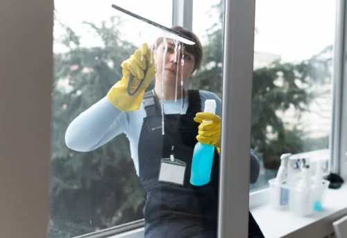 Nettoyage de vitres intérieures et extérieures au Bourdet